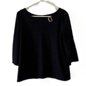 Kim Rogers Black Top with 3/4 Sleeves